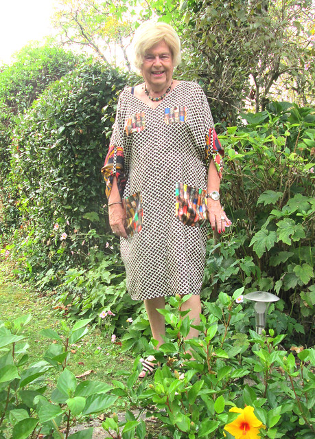 Gardening  in beautiful dress