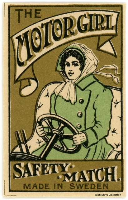Motor Girl Matchbox Label