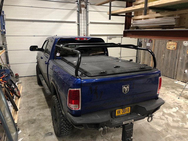 A Heavy Duty Truck Bed Cover And Custom Rack on a Dodge Ram w/RamBox
