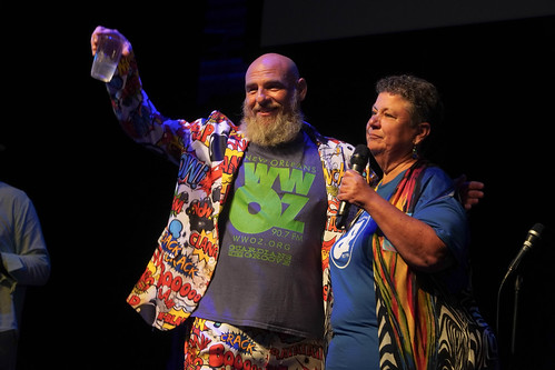 Murf Reeves and Beth Arroyo Utterback at the WWOZ Groove Gala - Sep. 1, 2022. Photo by Charlie Steiner.