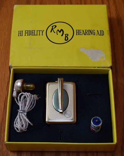 Vintage RMB Transistor (Body) Hearing Aid, Made In Japan, Distributed by Products of Progress, Inc., New York 16, N.Y., Circa 1962