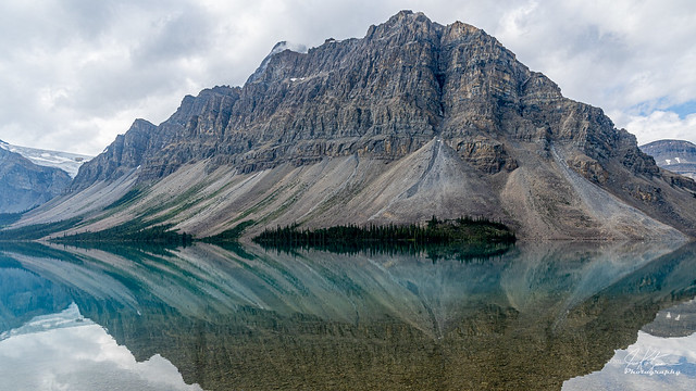 Crowfoot Mountain reflected in Bow Lake, Banff National Park, Canada