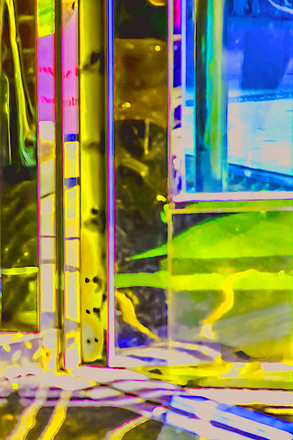 Color Summertime Store Interior - multi-exposure, in-camera creative capture of geometric shapes and high neon colors