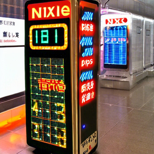 nixie clock vending machine in a Tokyo station platform at… | Flickr