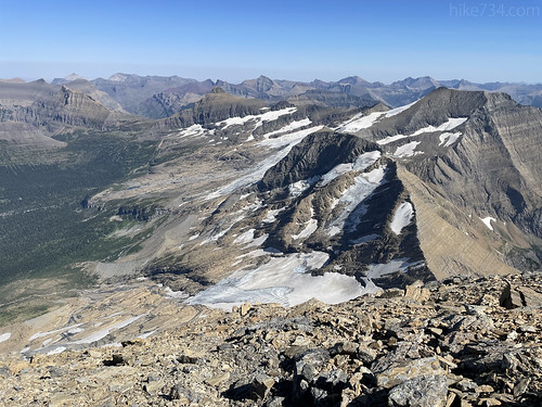 Jackson Glacier and Blackfoot Mountain from ridgeline of Mt Jackson