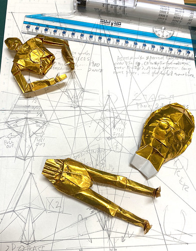 I started Drafting the diagram of C-3PO origami. Sir.