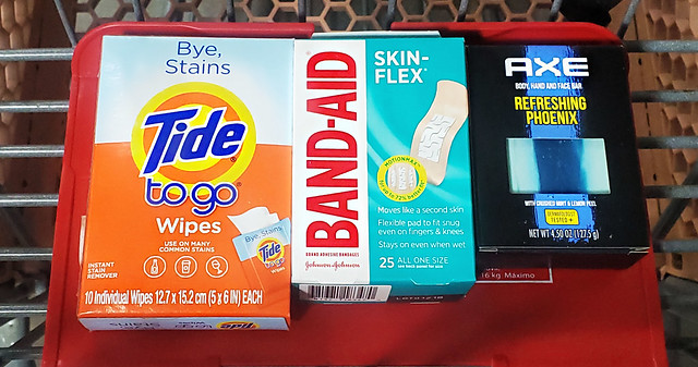 Tide Wipes Band-Aids Axe