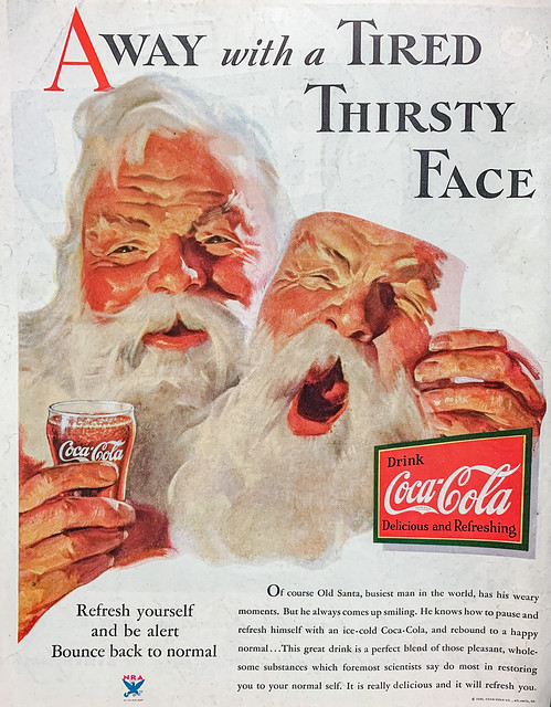Coke ad in the Christmas issue of “The Saturday Evening Post,” December 23, 1933