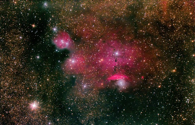 VCSE - Fridrich János képe a Nyilas csillagképben, tőlünk jó 5000 fényévre lévő NGC 6559 ködről, egyben csillagkeletkezési területről Őrimagyarósdon készült a VEGA '22 táborból. 