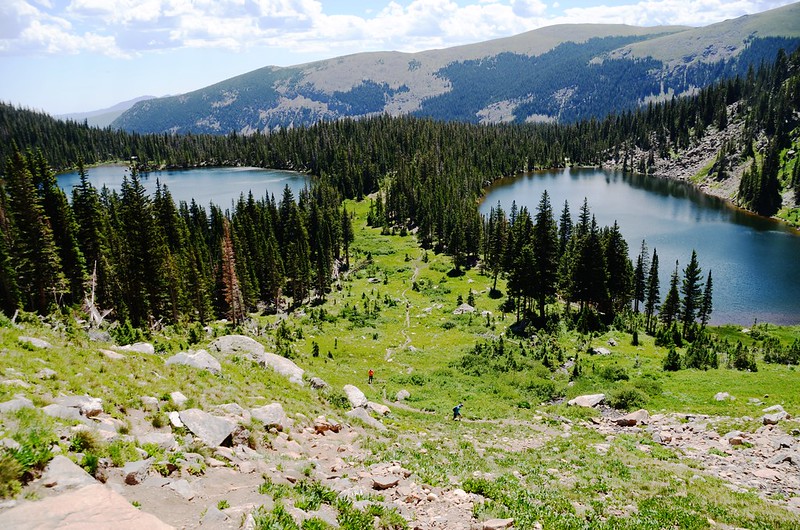 Looking down Middle Crater Lakes from high point (1)