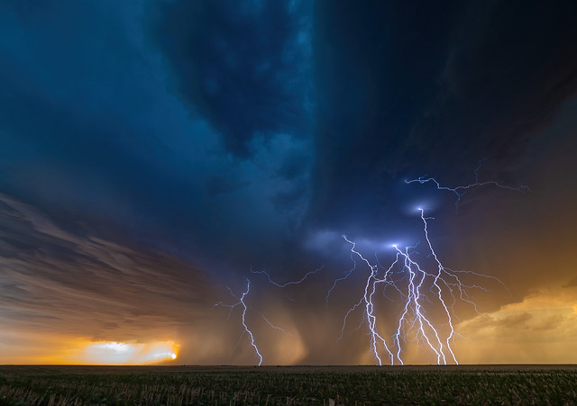 We had a magnificent lightning display near Grainfield, Kansas