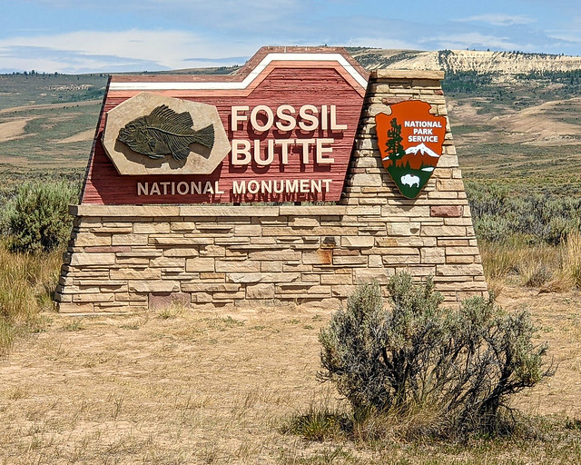 Sign @ Fossil Butte National Monument, Wyoming, USA-175415611