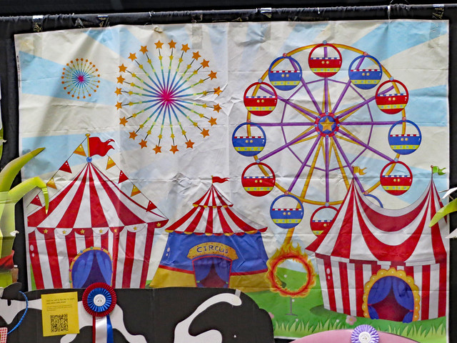 Circus Banner Behind An Exhibit.