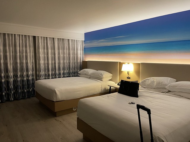 Hyatt Hotel Room with Beach on Wall - 4-11-2022