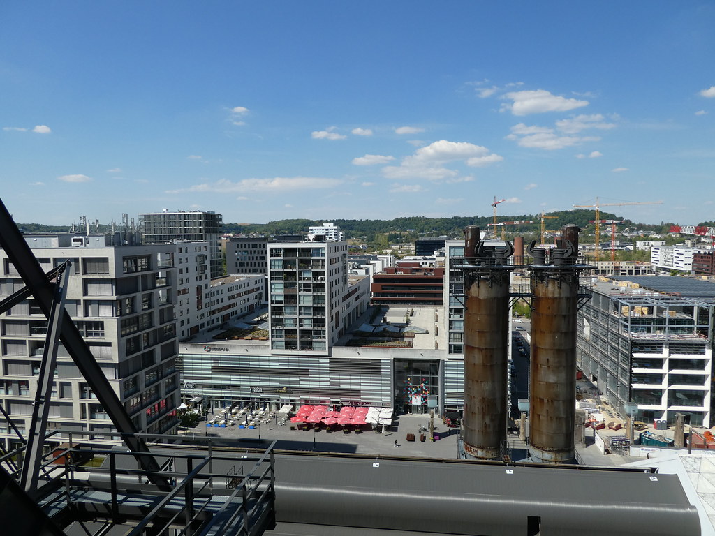 View from the top of the Esch Belval blast furnace in Luxembourg