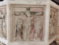 seven sacrament font: Crucifixion (eighth panel)