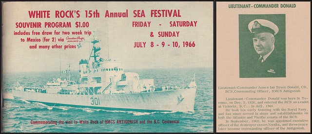 8 / 10 July 1966 - White Rock, British Columbia - 15th Annual SEA FESTIVAL Souvenir Program Commemorating the visit of HMCS ANTIGONISH