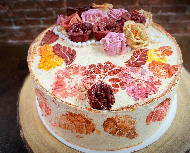 Autumn Flowers & Petals Spice Cake by The Cheesecake Lady