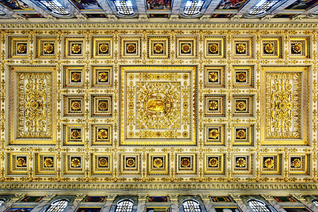 Coffered ceiling of St Paul outside the walls, Rome