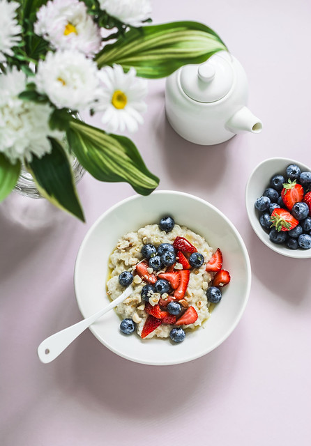 Breakfast - oatmeal with berries...