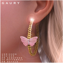 Gaury Butterfly Chain Hoop Earrings