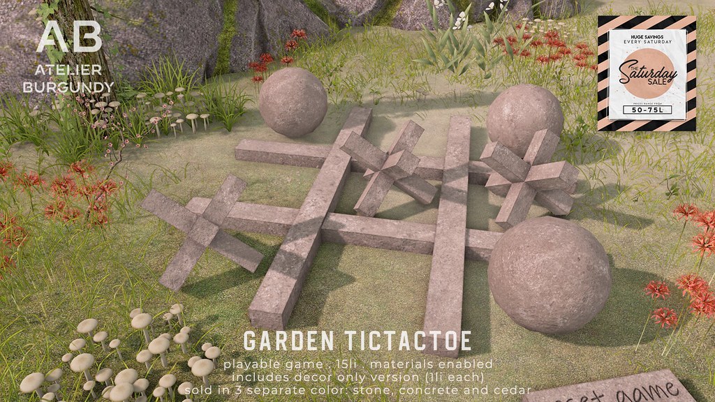 Atelier Burgundy . Garden TicTacToe AD