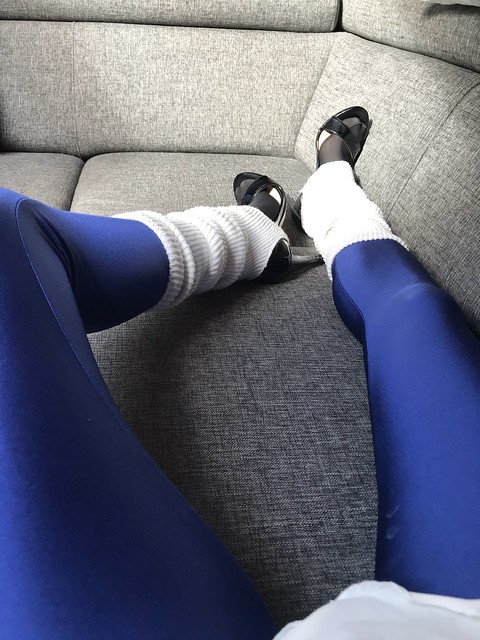 Couch in Lycra Spandex Wolford Heels