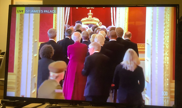 Some of the Privy Council enter the room.