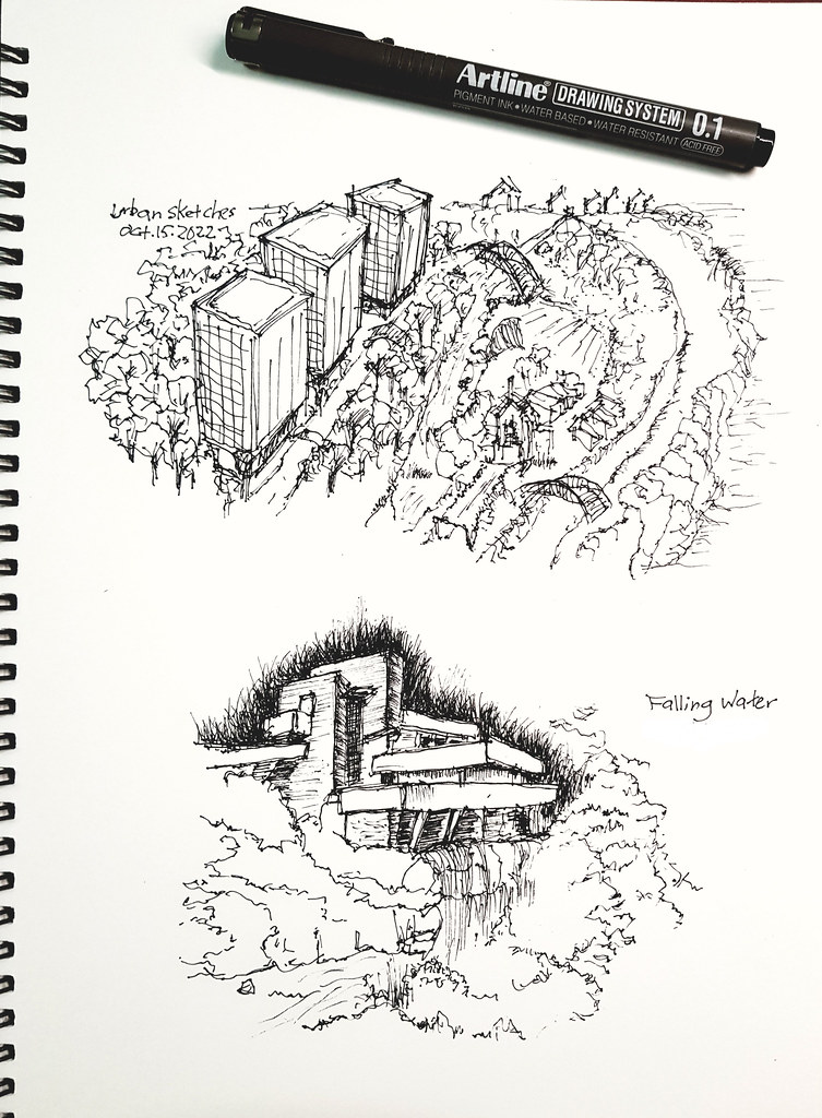 城市草圖 Urban Sketches (Artline Pen 0.1) Blogged ...