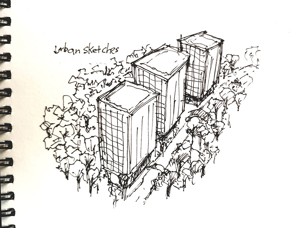 城市草圖 Urban Sketches (Artline Pen 0.1) ...