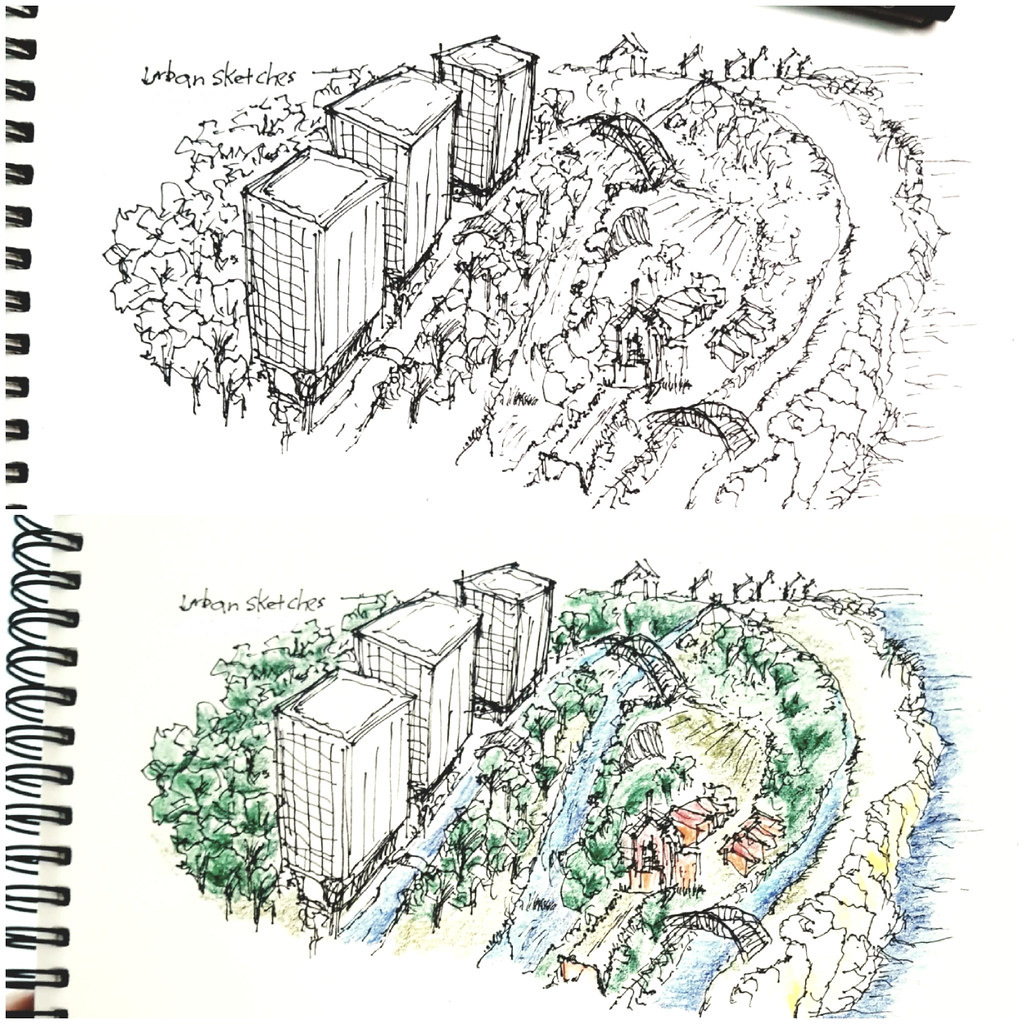 城市草圖 Urban Sketches (Artline Pen 0.1) ...