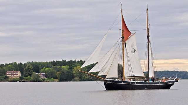 The sailing ship Constantia in Lambar Bay in Lake Mälaren, Stockholm