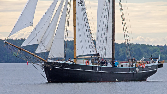 The sailing ship Constantia in Lambar Bay in Lake Mälaren, Stockholm