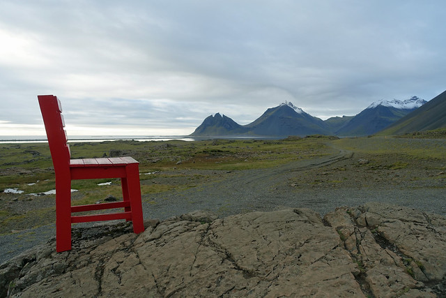 Red Chair along the Ring Road in Eastern Iceland