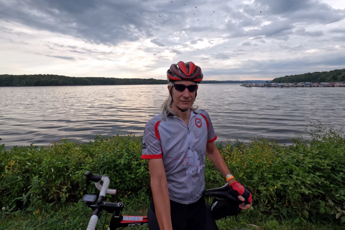 Sunrise over Lake Wilhelm before setting out on the 2022 PtL ride