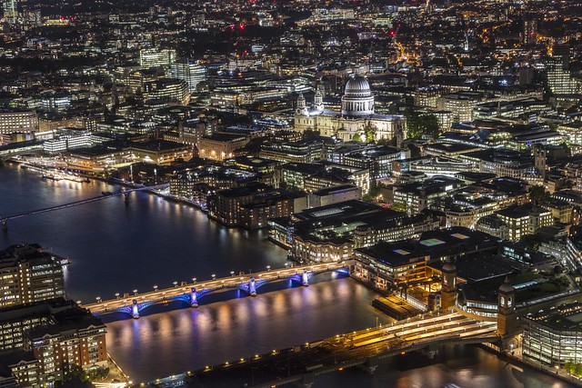 Night View of River Thames, St. Paul’s and City of London