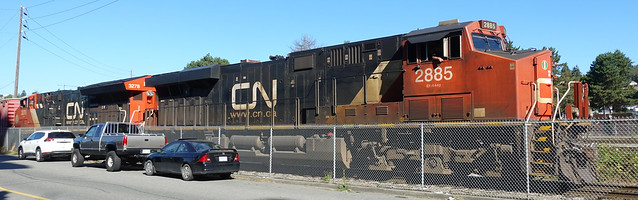 CN locomotives 3278 & 2885, New Westminster,