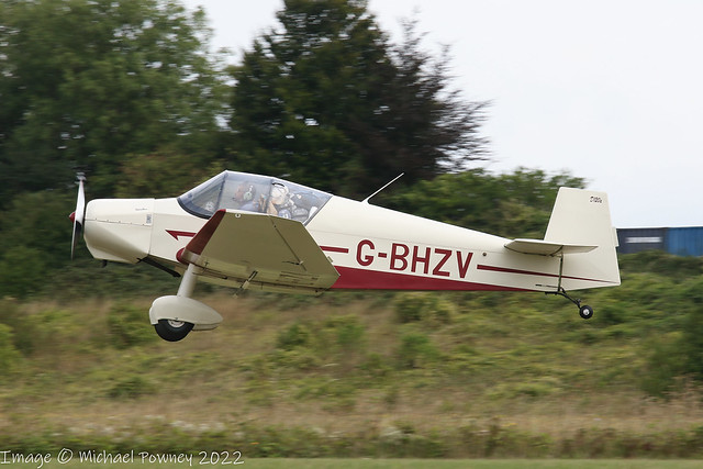 G-BHZV - 1965 Wassmer built Jodel D120A Paris-Nice, arriving on Runway 03 at Popham during the LAA Grass Roots Fly-in 2022