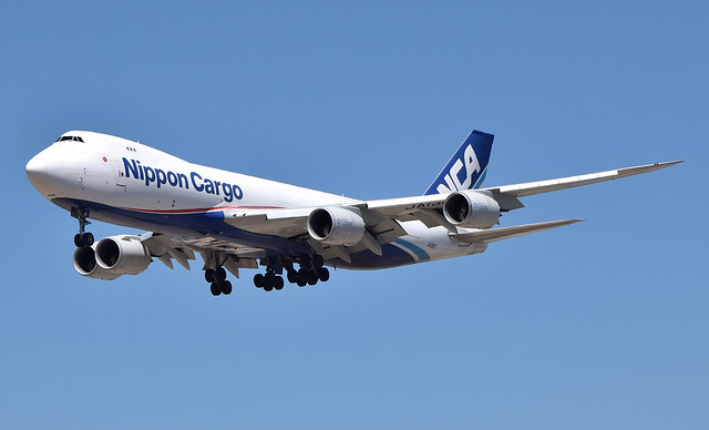 Nippon Cargo Airlines 747-8KZF (JA13KZ) LAX Approach 1