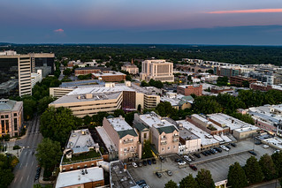 Greenville downtown at sunset