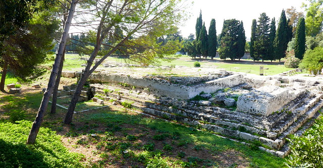 Autel de Hiéron II, IIIe siècle avant JC, parc archéologique de Neapolis, Syracuse, Sicile, Italie.