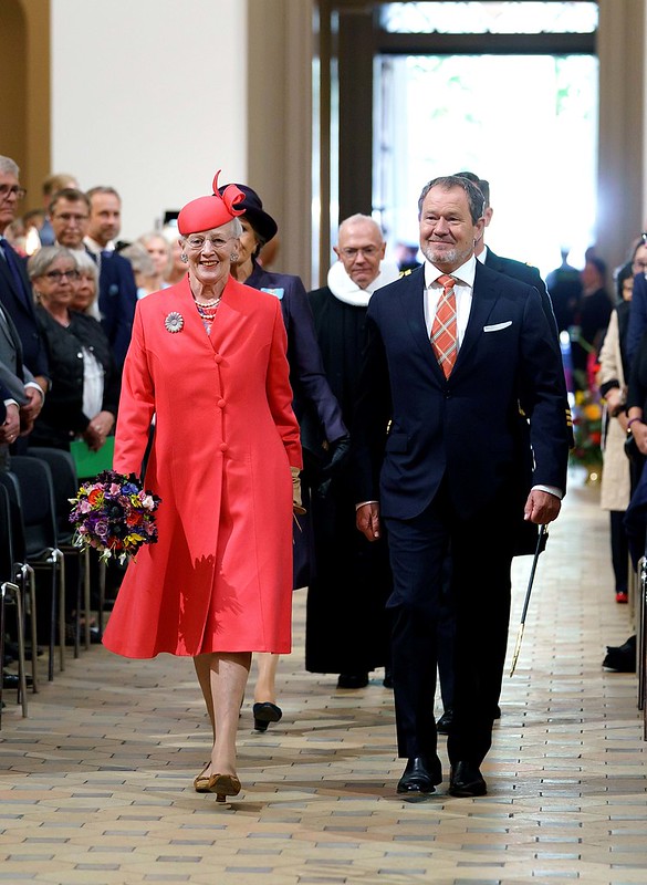 50-jarig jubileum van Koningin Margrethe als Koningin van Denemarken: Kerkdienst