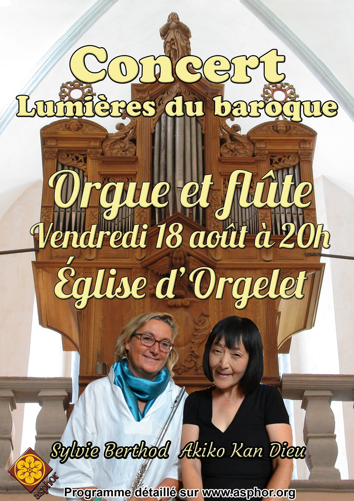Affiche du concert d'orgue du 18 août 2022