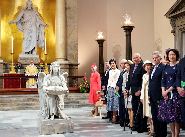 50-jarig jubileum van Koningin Margrethe als Koningin van Denemarken: Kerkdienst