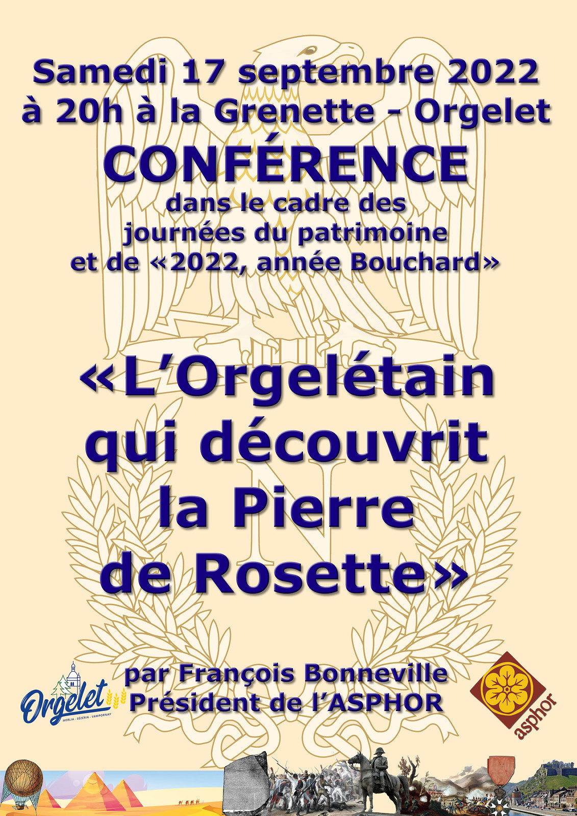 Affiche de la conférence sur Pierre Bouchard, le 17 septembre 2022