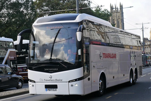 Shaw (The Traveller's Choice) of Carnforth Volvo B11RT Jonckheere JHV2 PO17CLX at Princes Street, Edinburgh, on 12 September 2022.