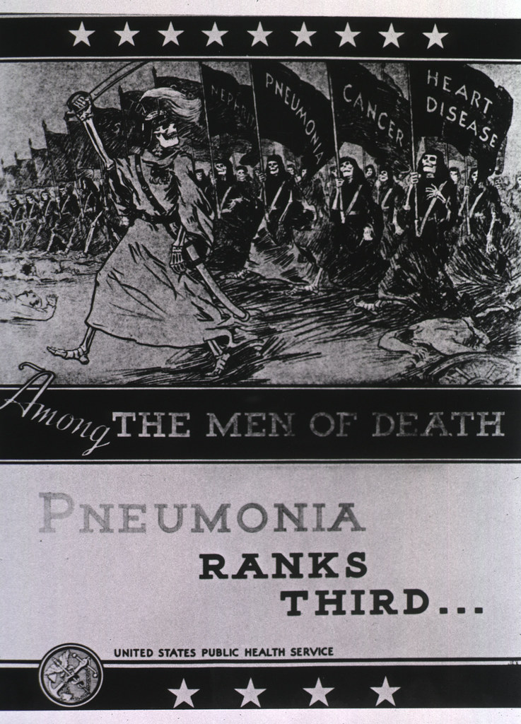 Among the men of death pneumonia ranks third
