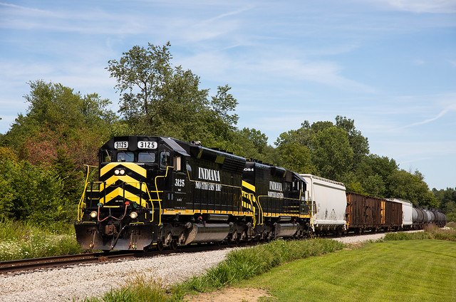 INER Indiana Northeastern Railroad SD40M-2 #3125 Westbound East of Coldwater, MI 08-12-22