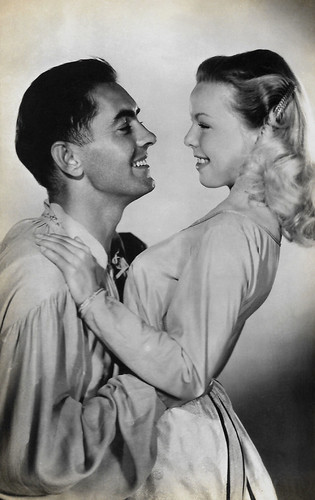 Tyrone Power and Cecile Aubry in The Black Rose (1950)