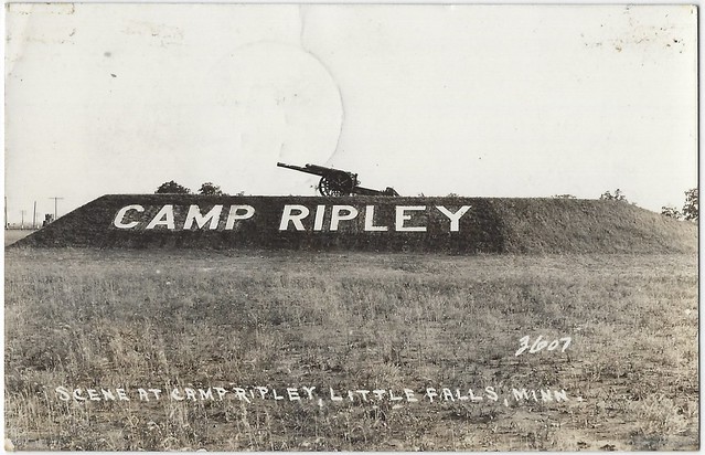 Scene At Camp Ripley. Little Falls, Minnesota. RPPC.